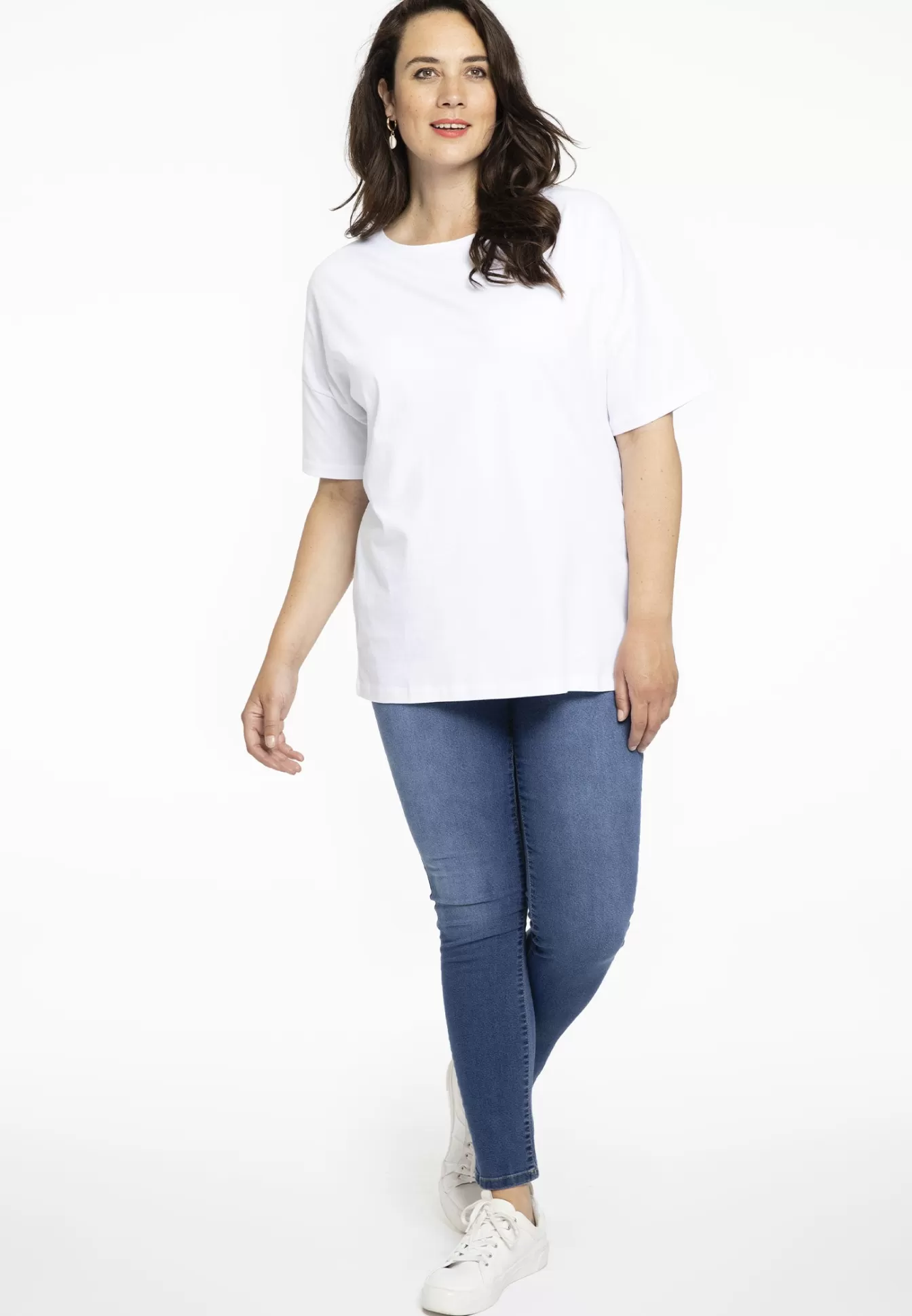 YOEK T-shirt wijd COTTON White Hot