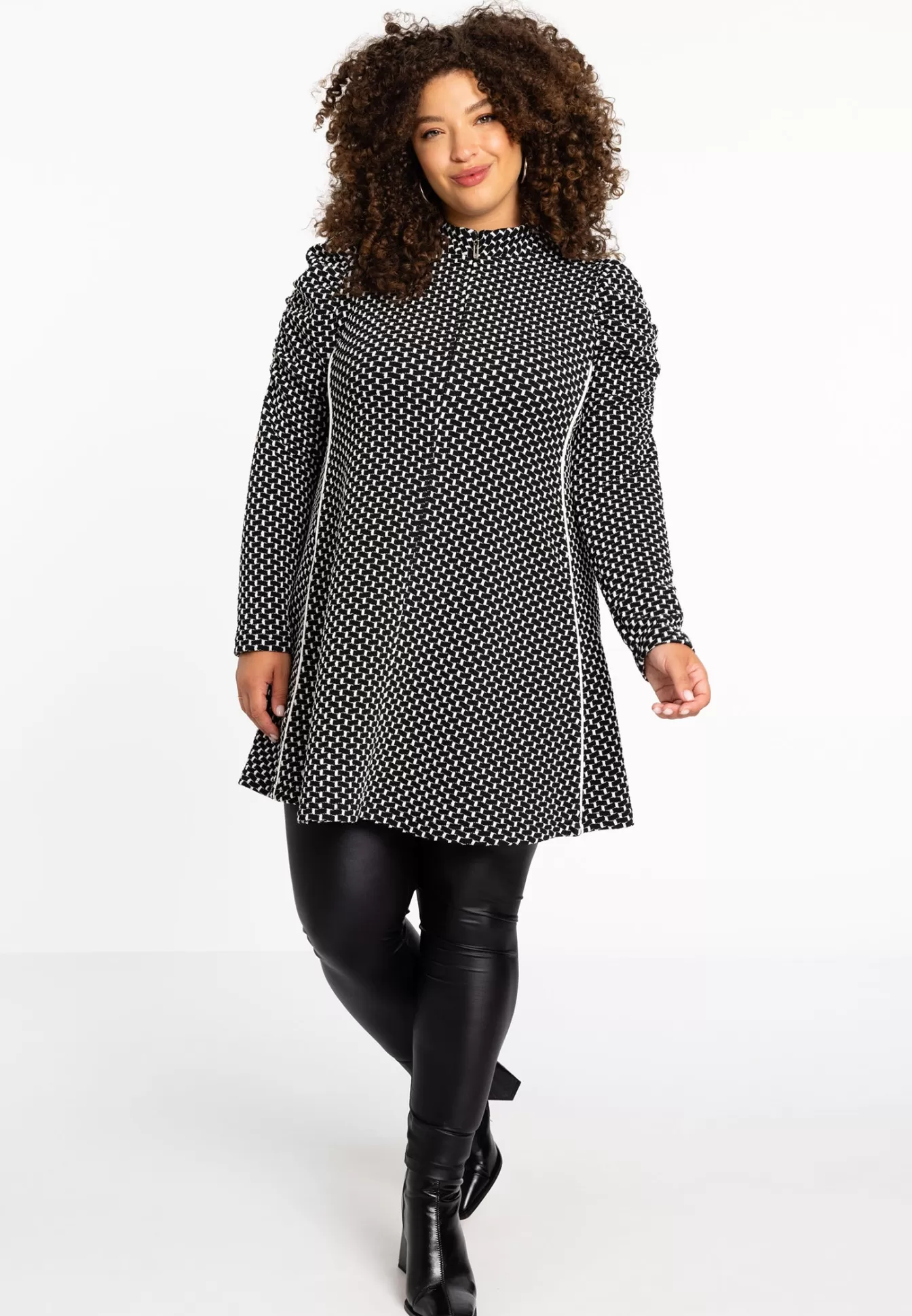 YOEK Tunic JAQUARD KNIT Black Flash Sale