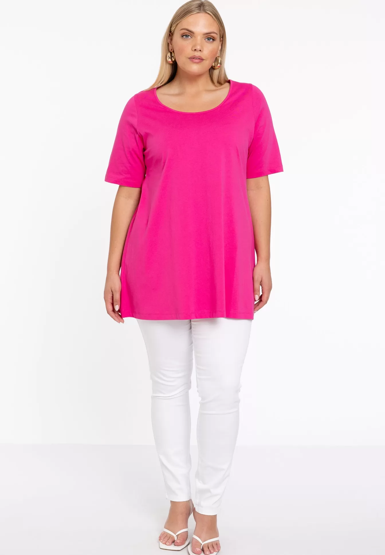 YOEK Tuniek flare COTTON Pink Fashion