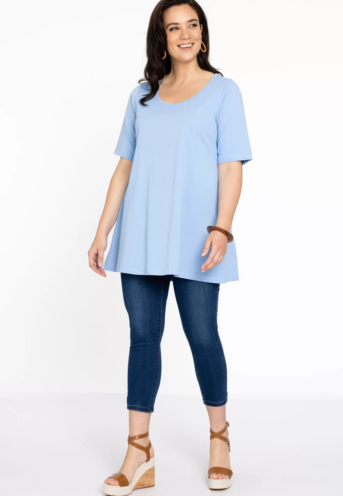 YOEK Tuniek flare COTTON Lightblue Shop