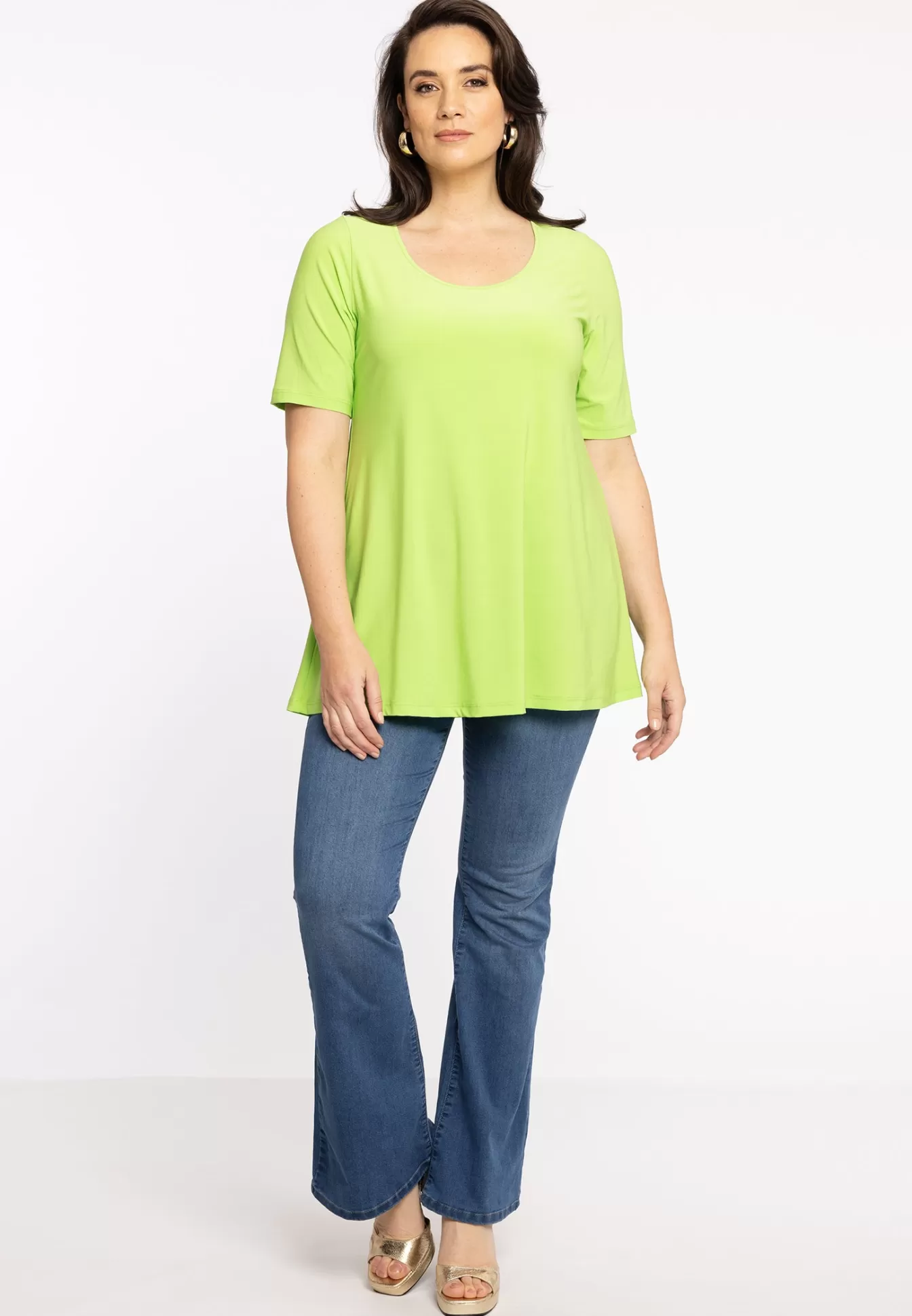 YOEK Tuniek flare DOLCE Brightgreen Fashion