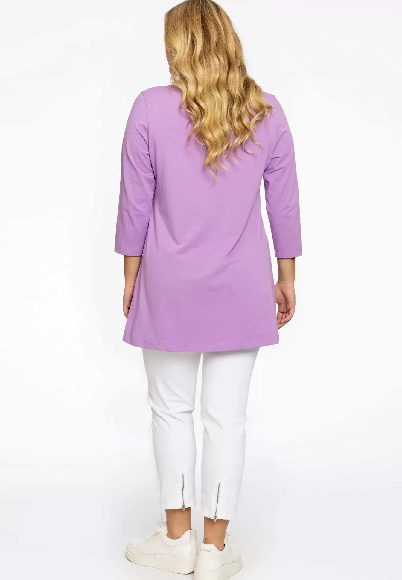 YOEK Tuniek flare fit knopen COTTON Lightpurple Store