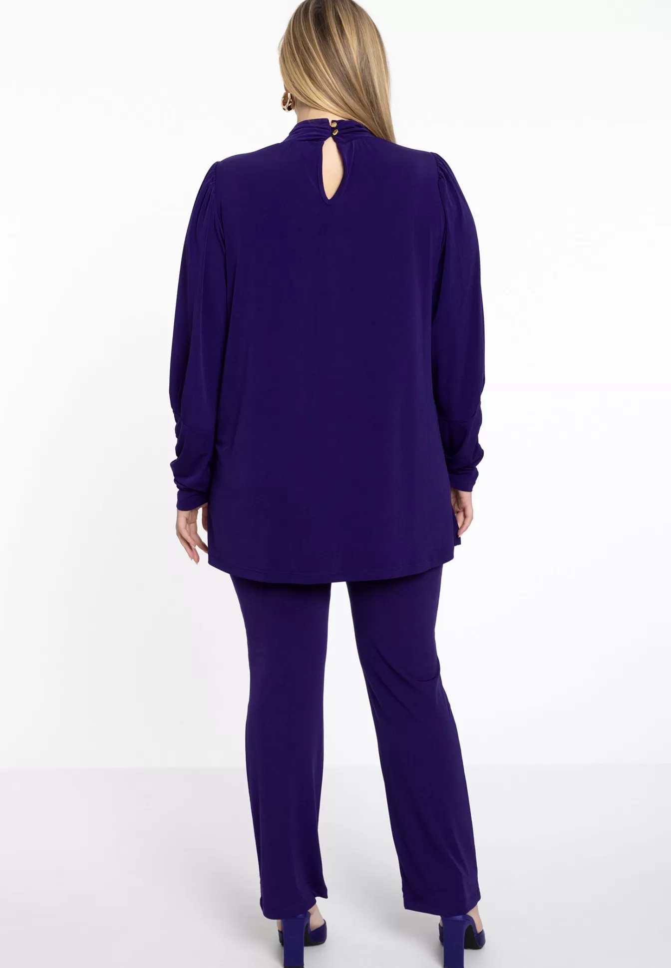 YOEK Tuniek flare met plooien DOLCE Purple Hot