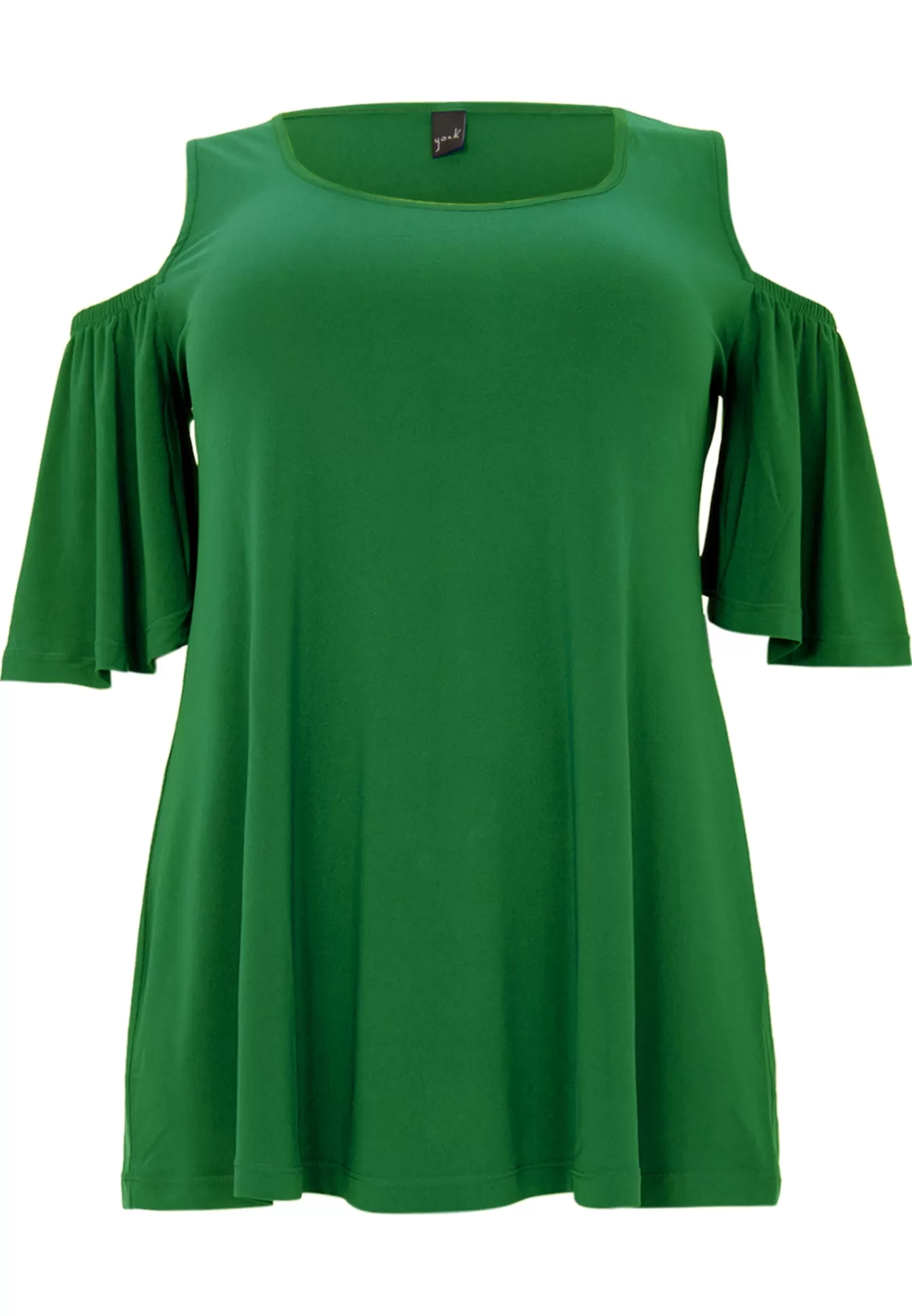 YOEK Tuniek flare met uitsnedes DOLCE Green Shop