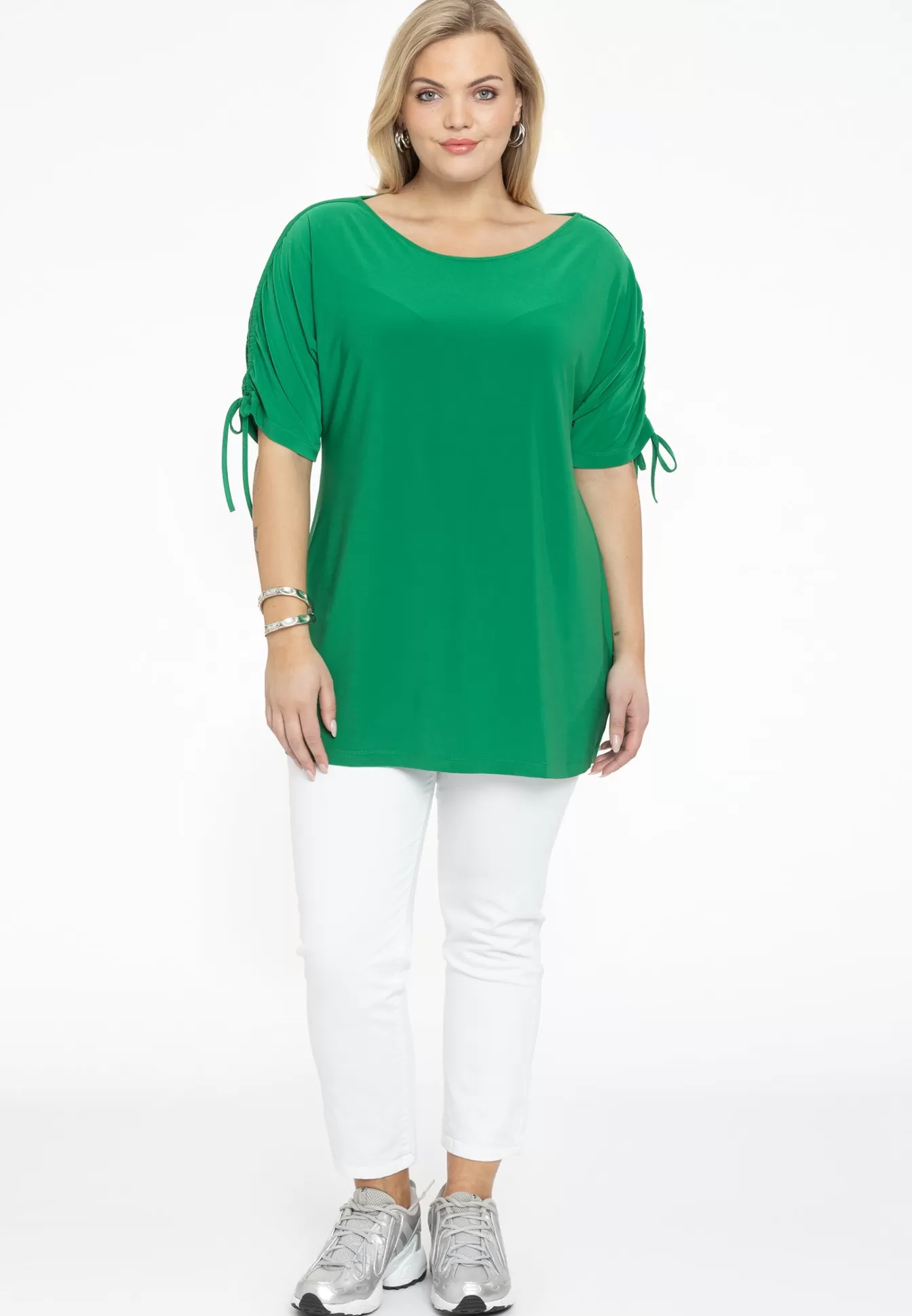 YOEK Tuniek met plooien DOLCE Green Shop