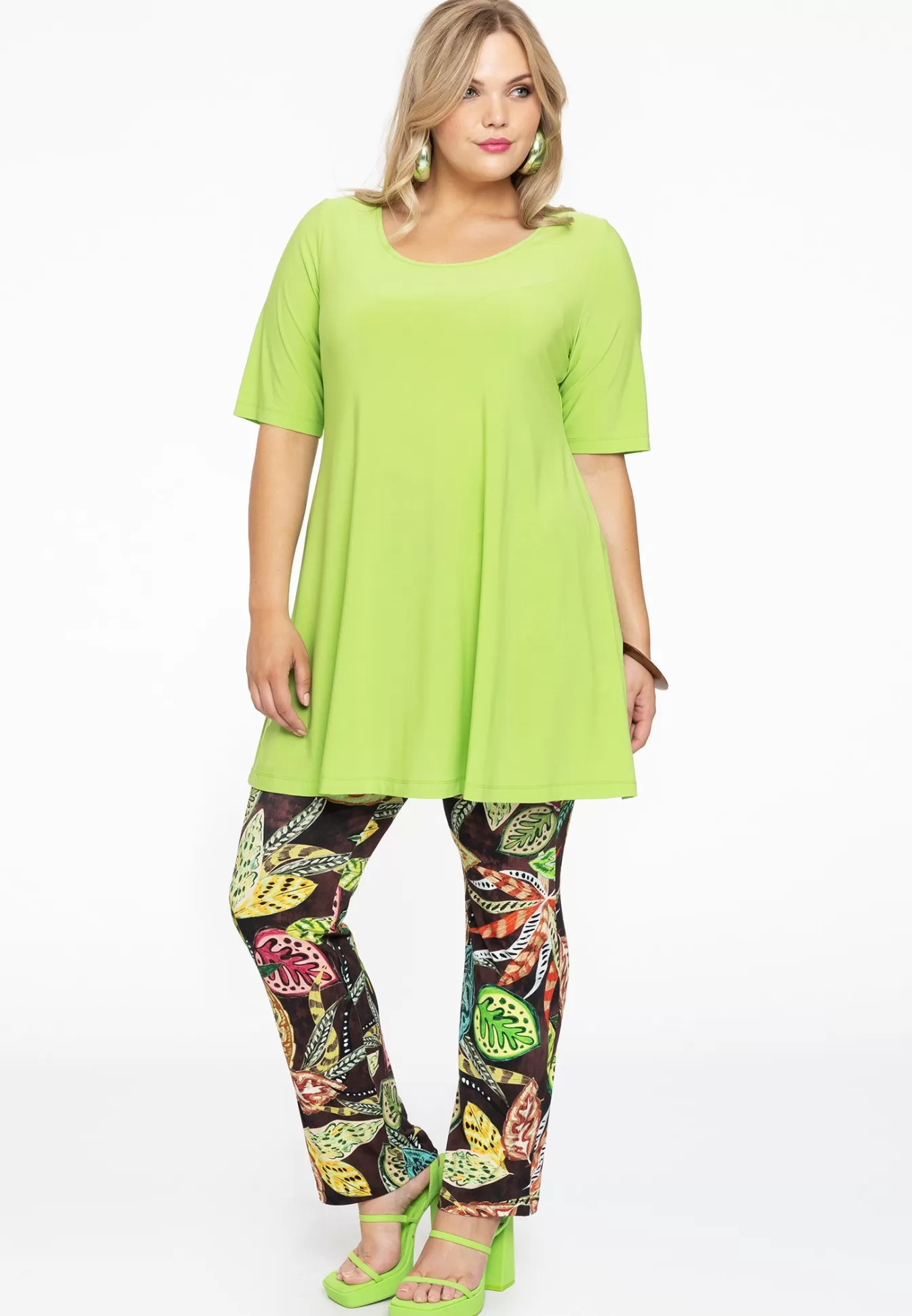 YOEK Tuniek wide bottom DOLCE Brightgreen Sale