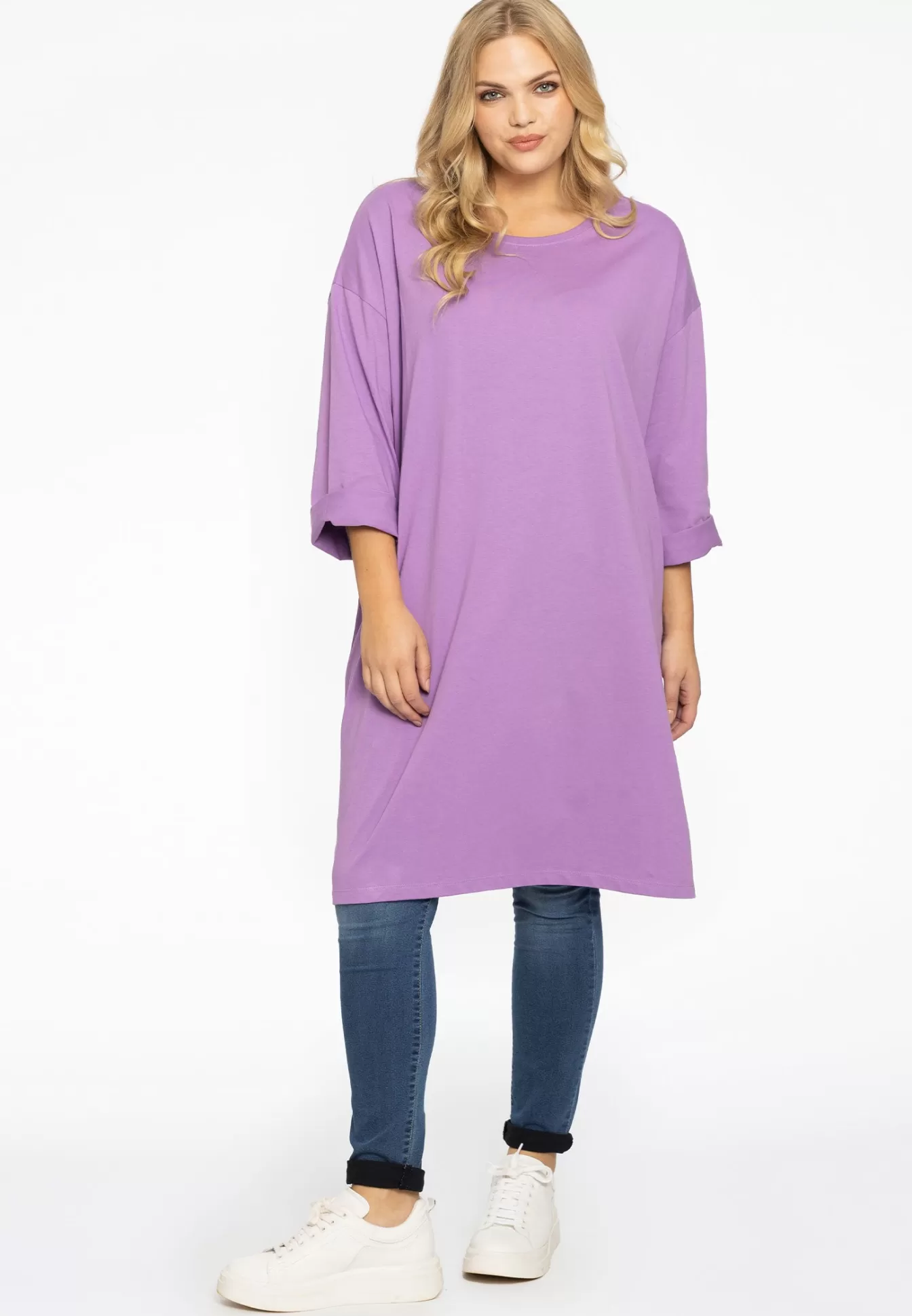 YOEK Tuniek wijd COTTON Lightpurple Fashion