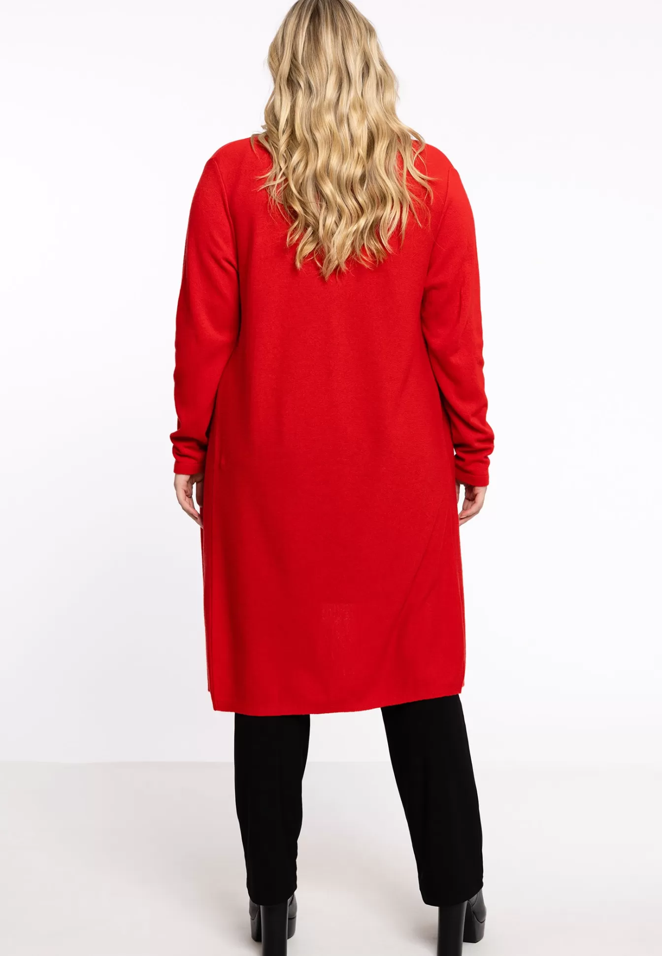 YOEK Vest met gedrapeerde hals cashmere Red Sale