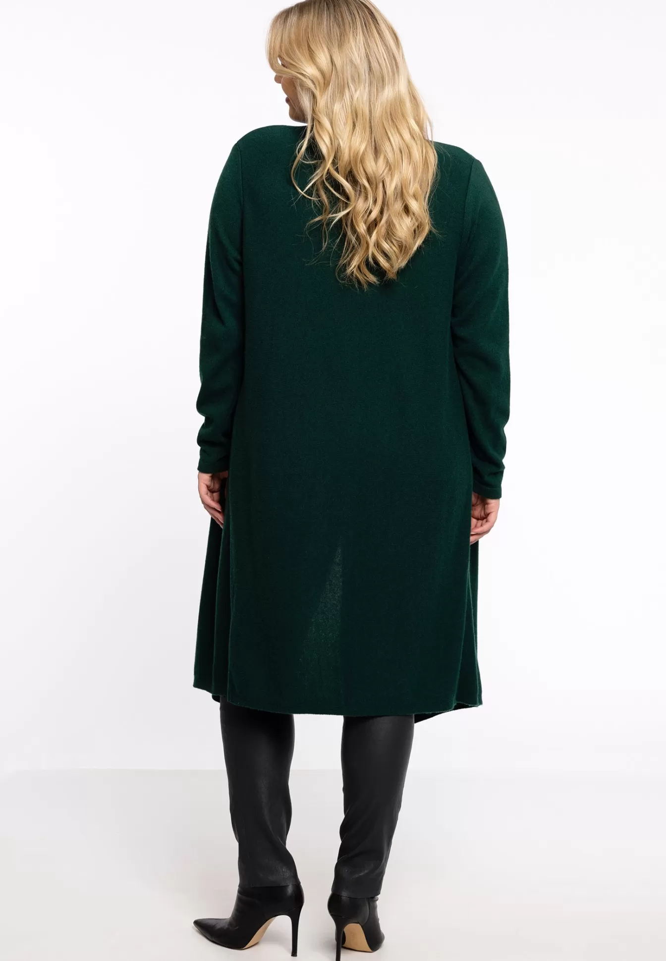 YOEK Vest met gedrapeerde hals cashmere Darkgreen Clearance