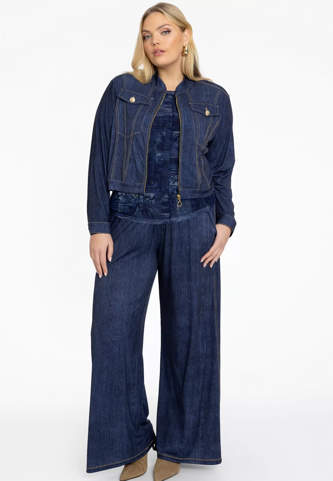 YOEK Wijde broek DENIM DOLCE Blue Outlet